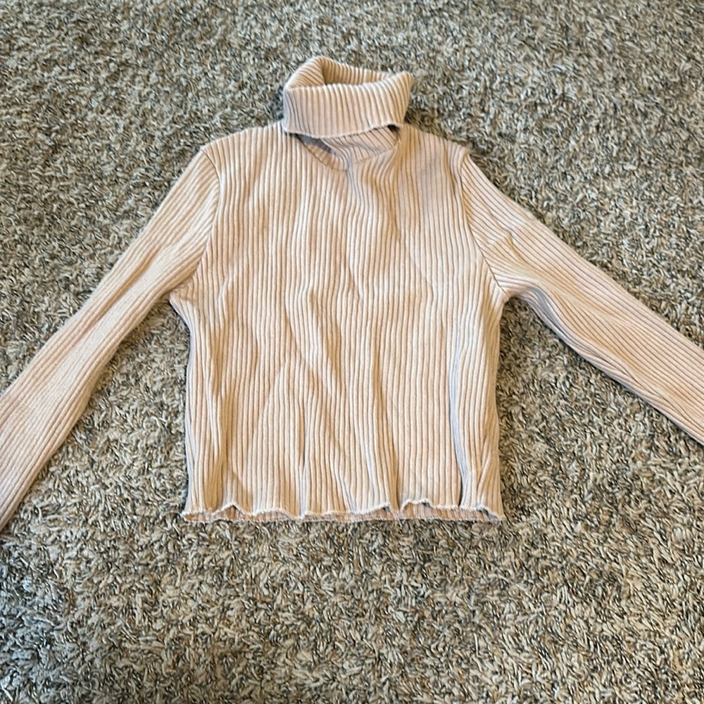 Cropped turtleneck